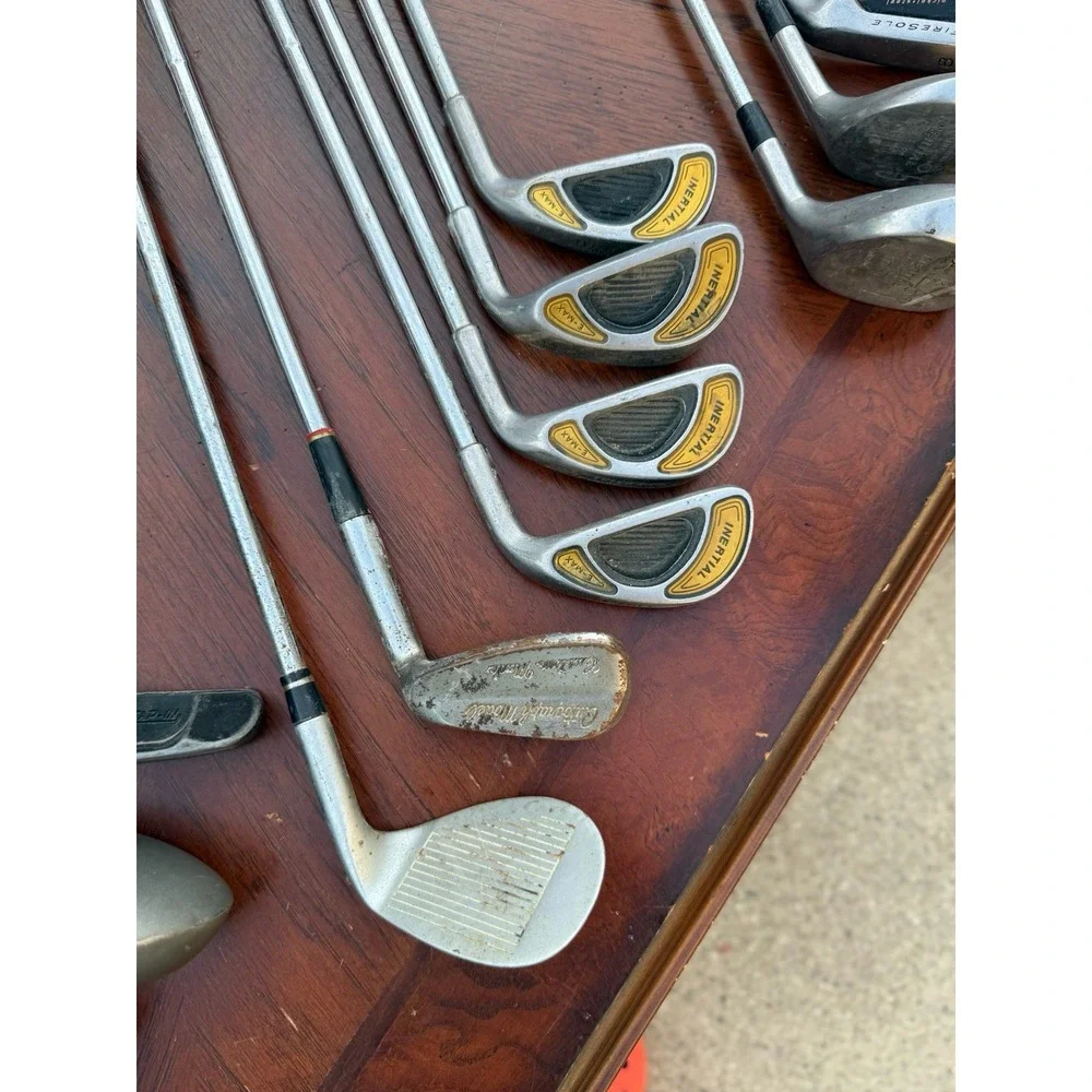 13 Golf Clubs Assorted Vintage Ron‎ Miller Pro Golf Bag 3-way Made In USA,